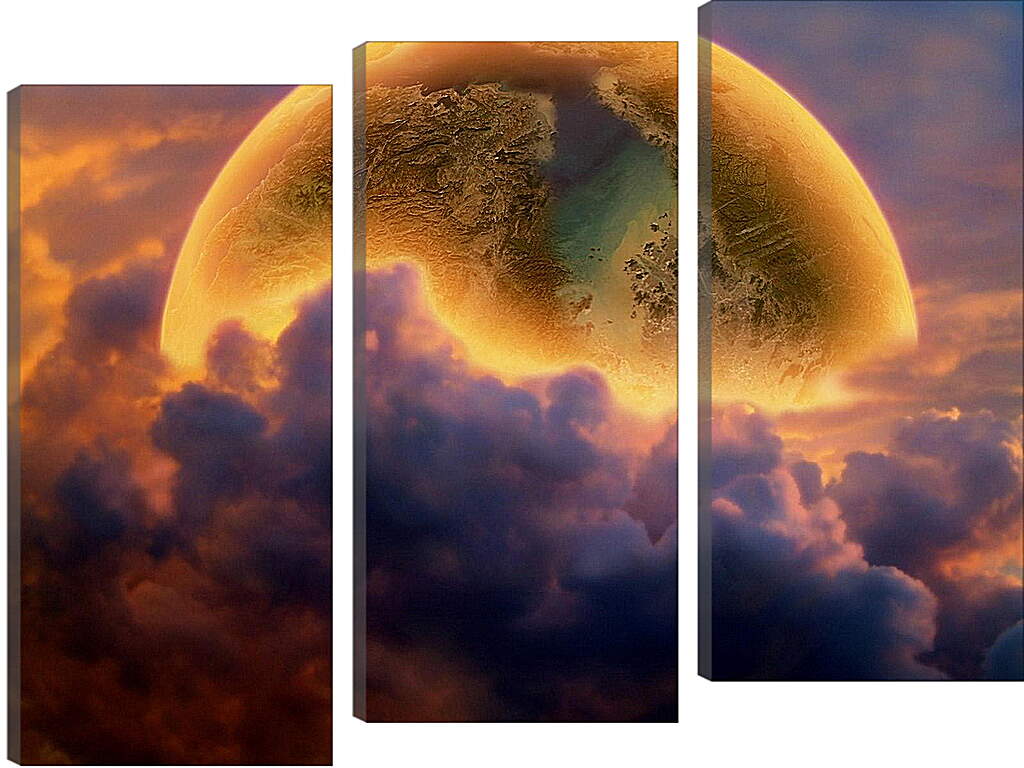 Модульная картина - Планета за облаками