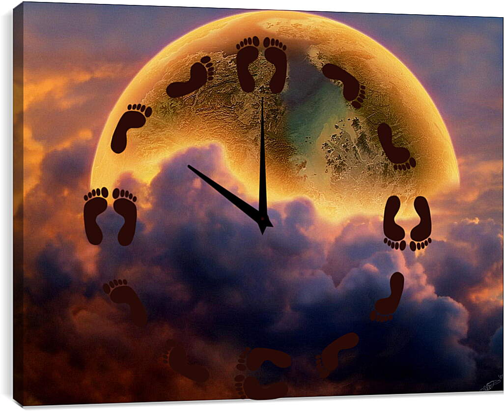 Часы картина - Планета за облаками