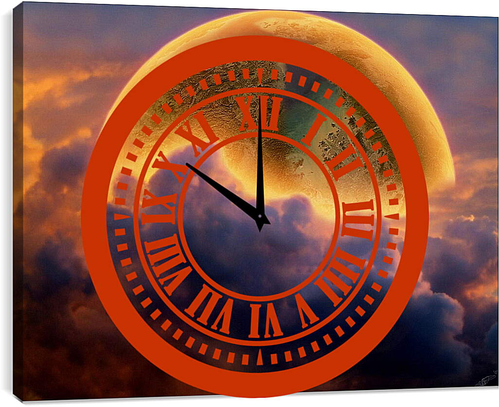 Часы картина - Планета за облаками