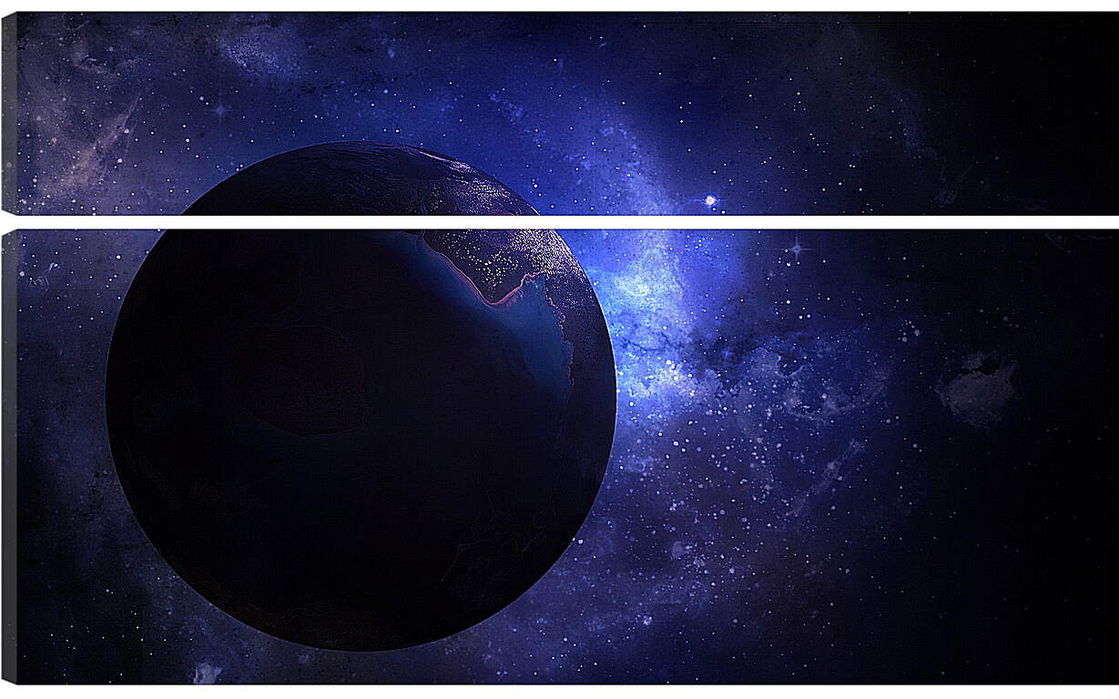 Модульная картина - Одинокая планета во тьме
