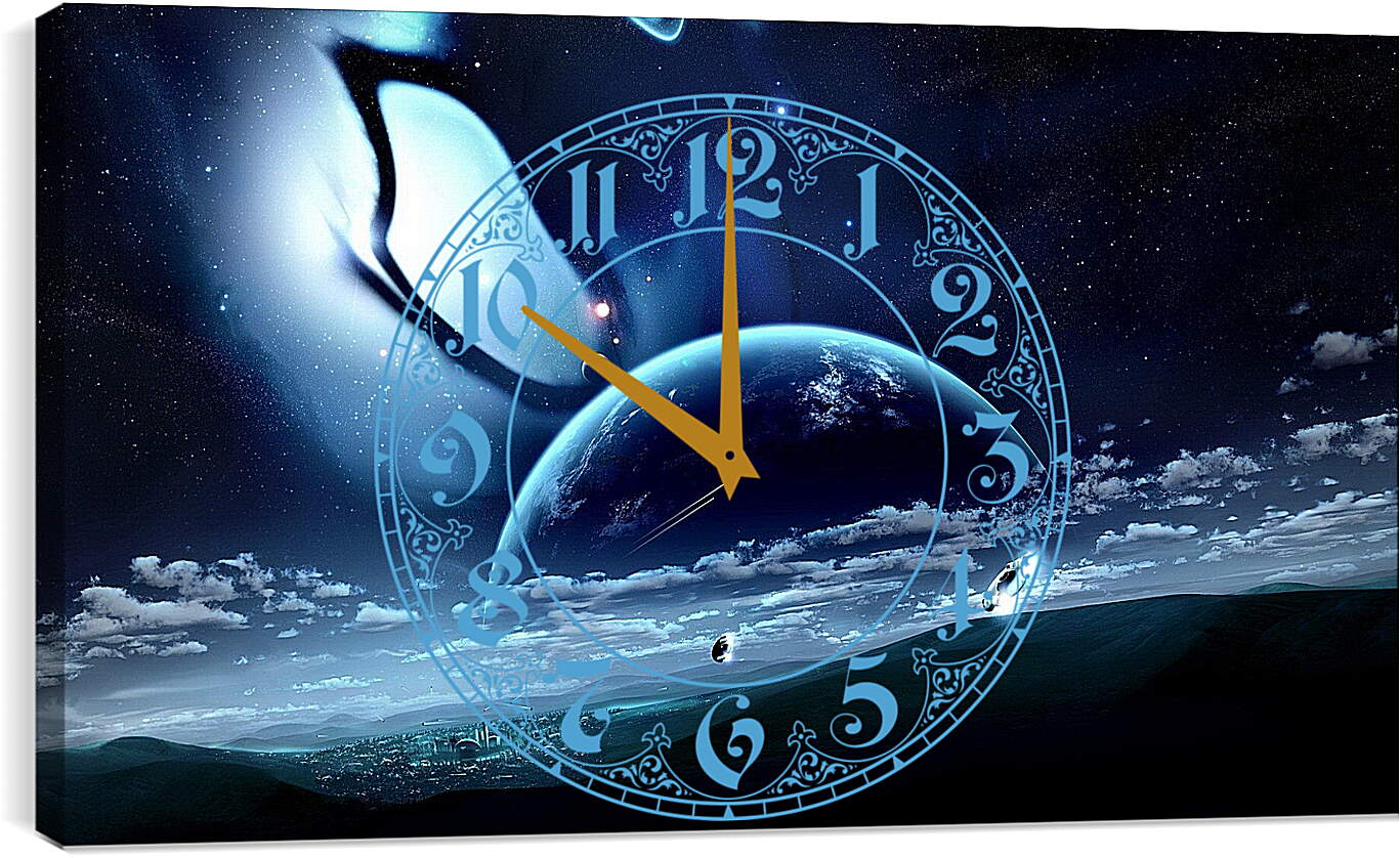 Часы картина - Планеты будущего