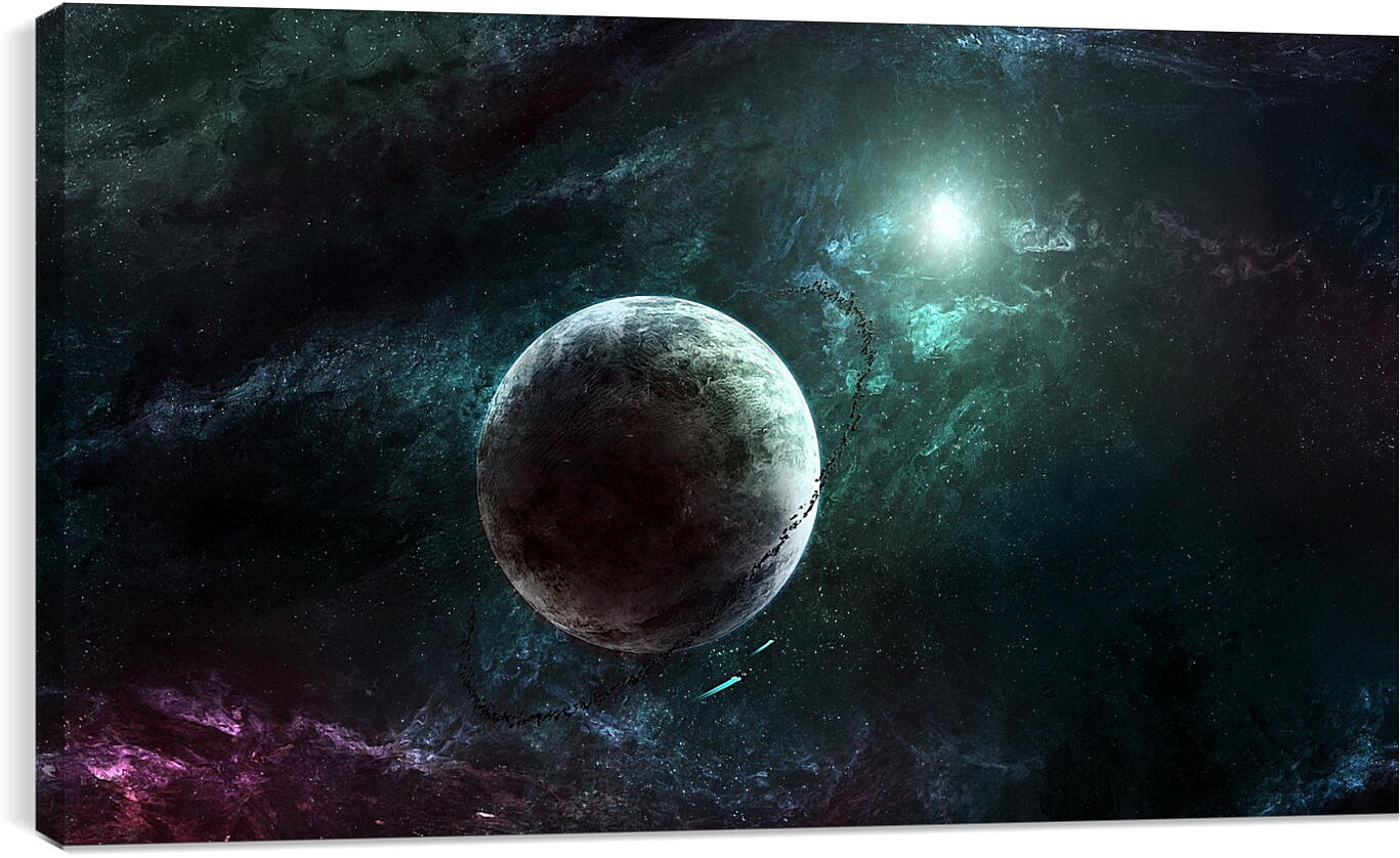 Постер и плакат - Планета в космической туманности