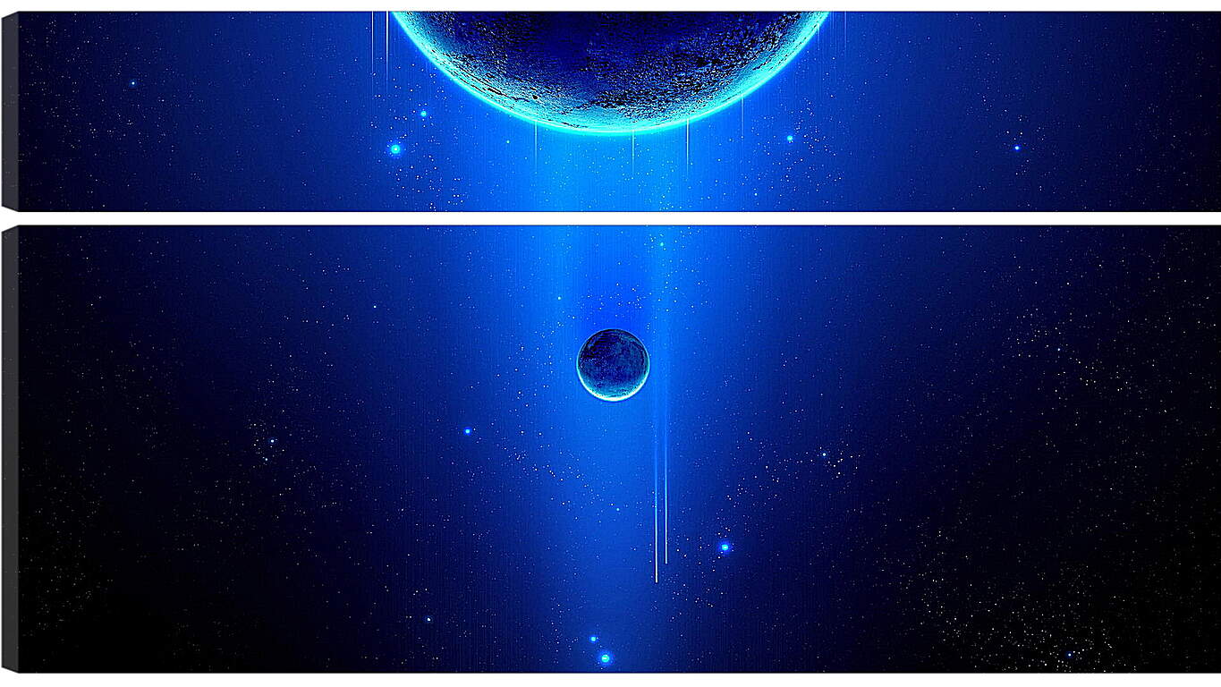 Модульная картина - Две планеты, маленькая и большая