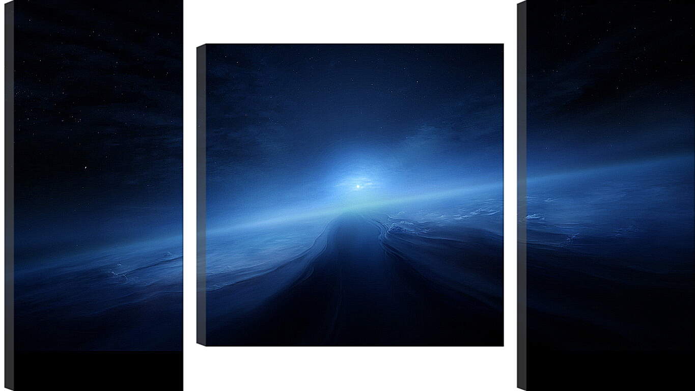 Модульная картина - Дорога на Нептуне в тумане