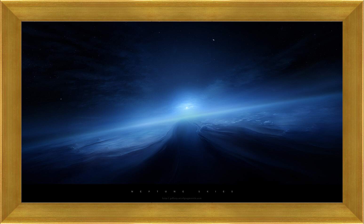 Картина в раме - Дорога на Нептуне в тумане