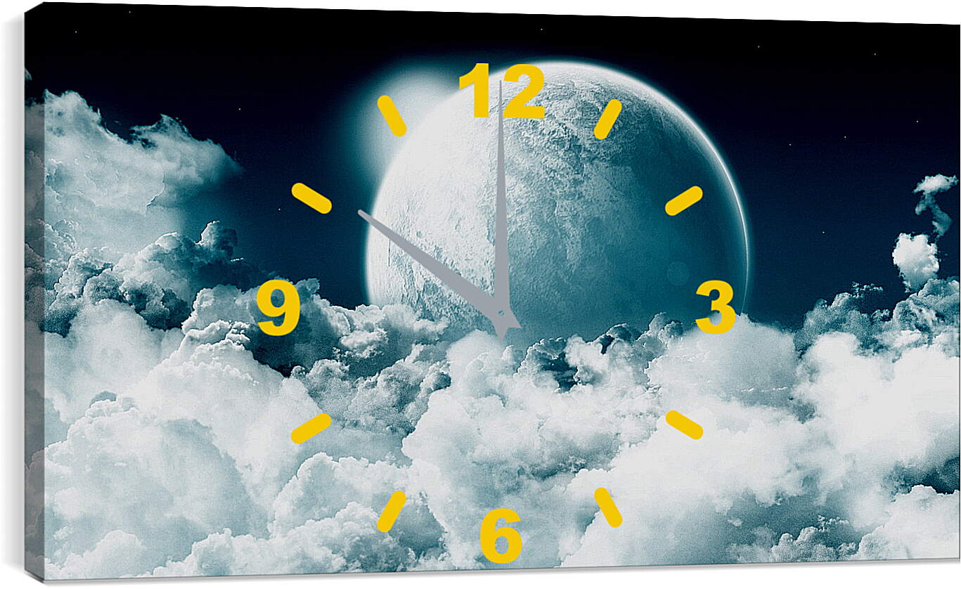 Часы картина - Белая Луна