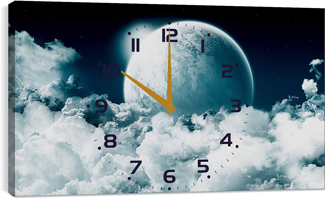 Часы картина - Белая Луна