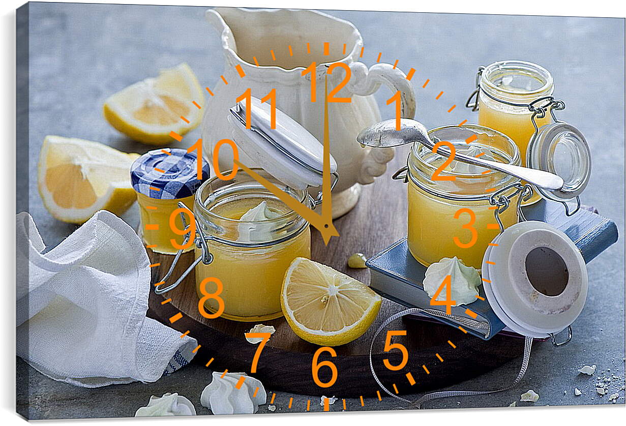 Часы картина - Мед и лимон