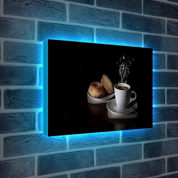 Лайтбокс световая панель - Чашечка кофе с булочками