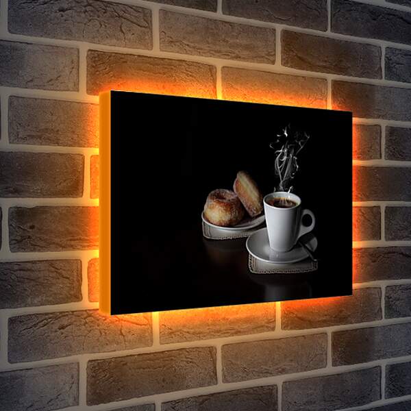 Лайтбокс световая панель - Чашечка кофе с булочками