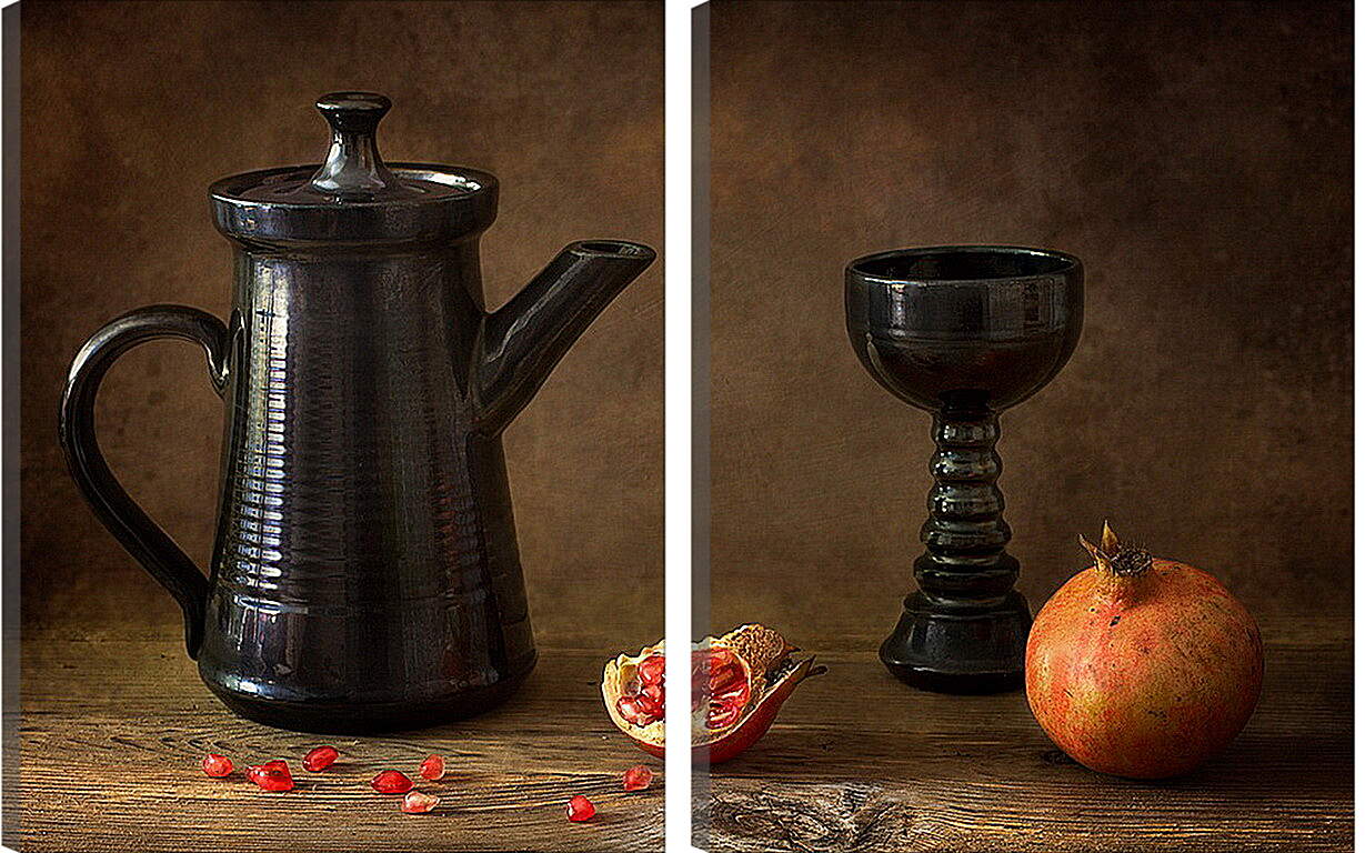 Модульная картина - Гранат и чайник