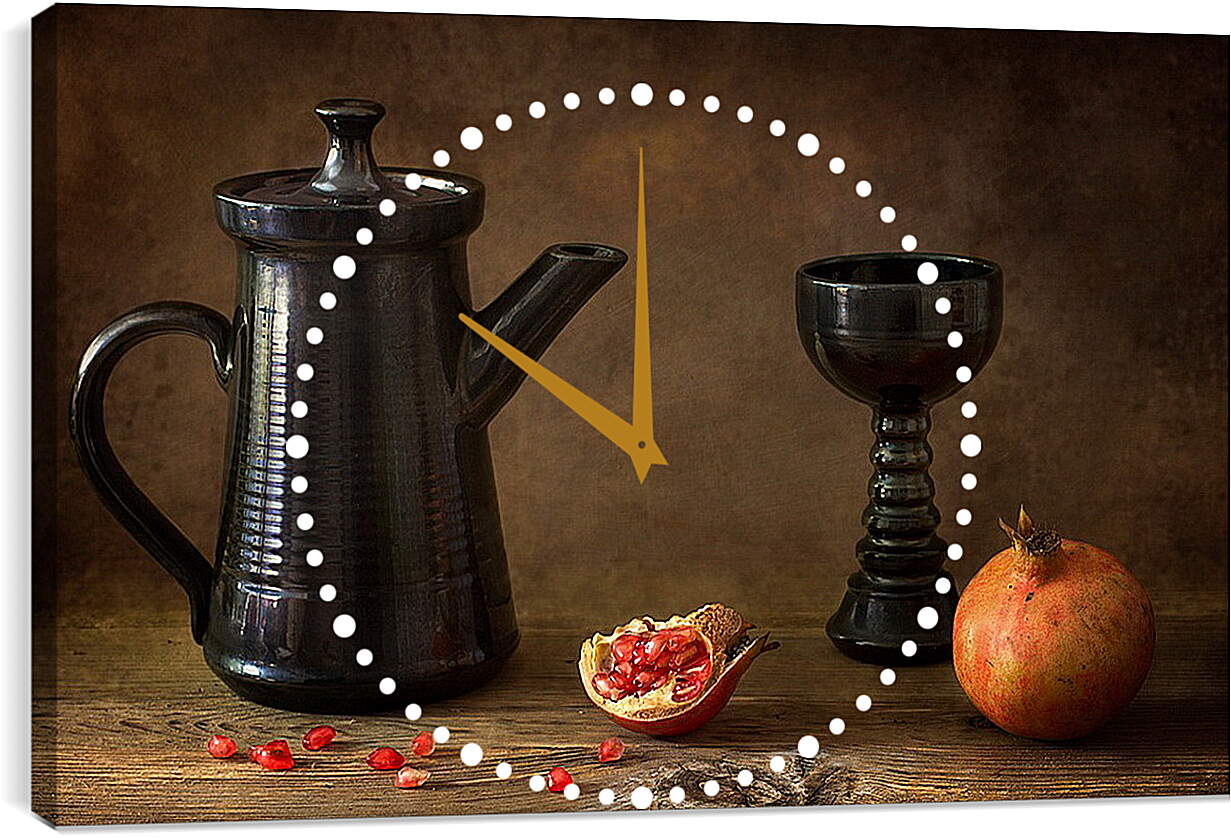 Часы картина - Гранат и чайник
