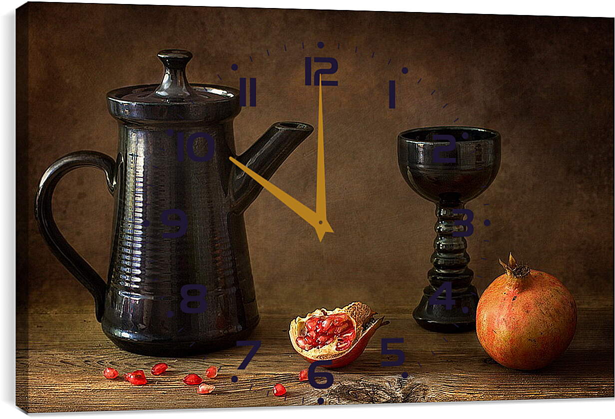 Часы картина - Гранат и чайник