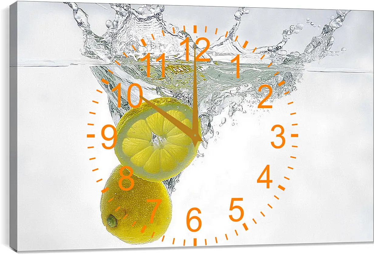 Часы картина - Дольки лимона в воде