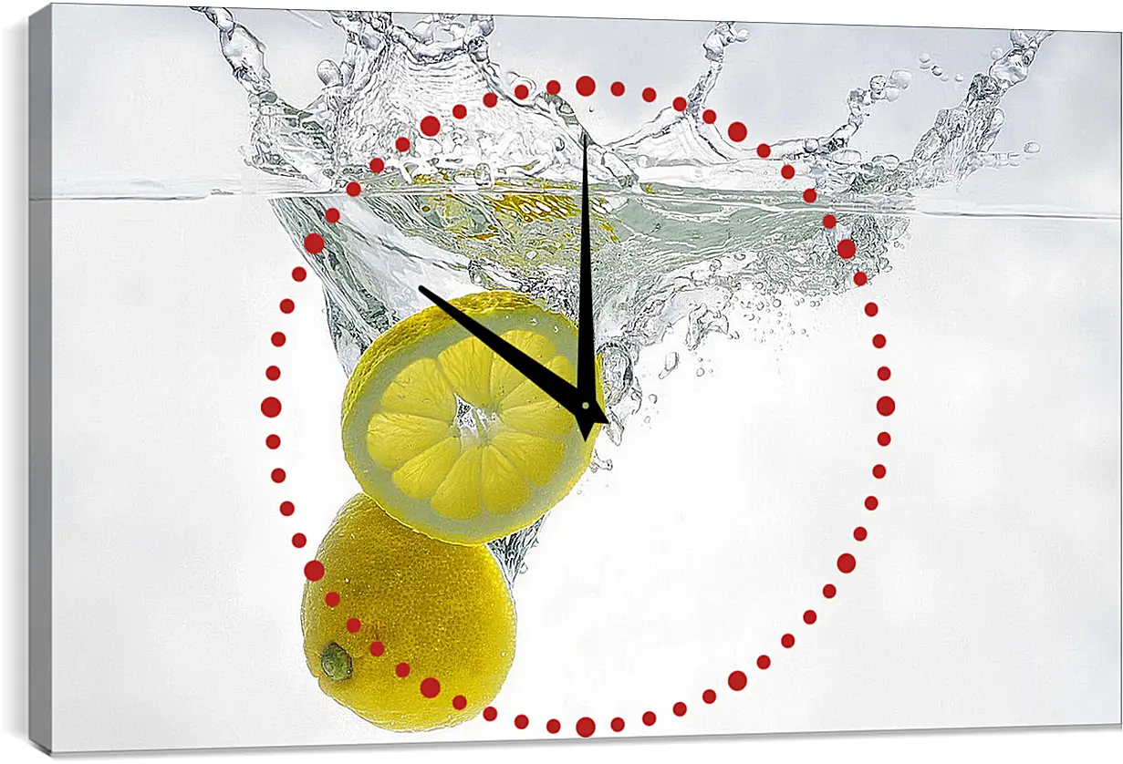 Часы картина - Дольки лимона в воде