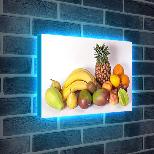 Лайтбокс световая панель - Бананы, ананас, груши, манго, яблоки...