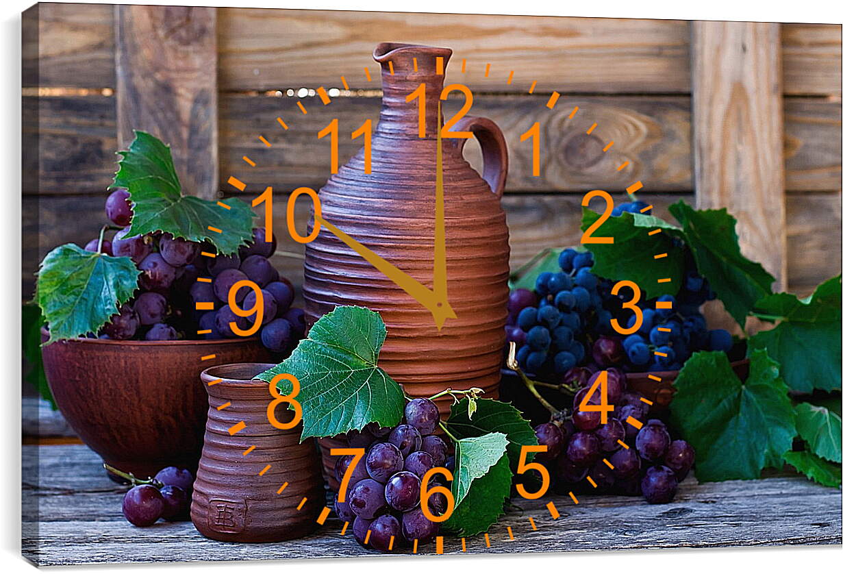 Часы картина - Виноград