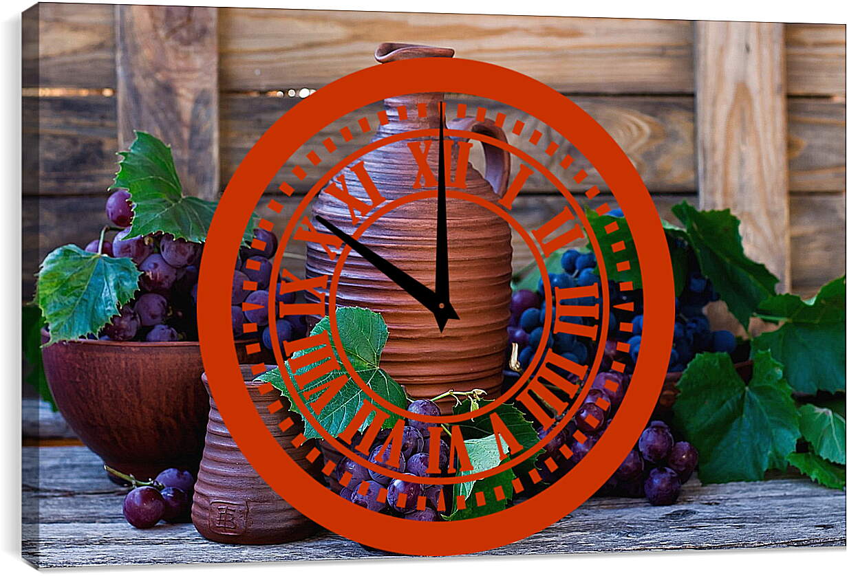 Часы картина - Виноград