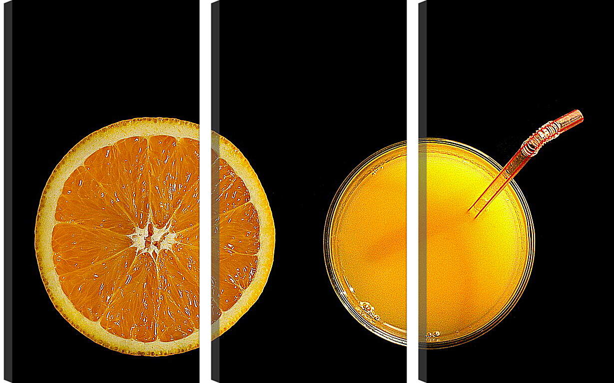 Модульная картина - Апельсин, апельсиновый сок