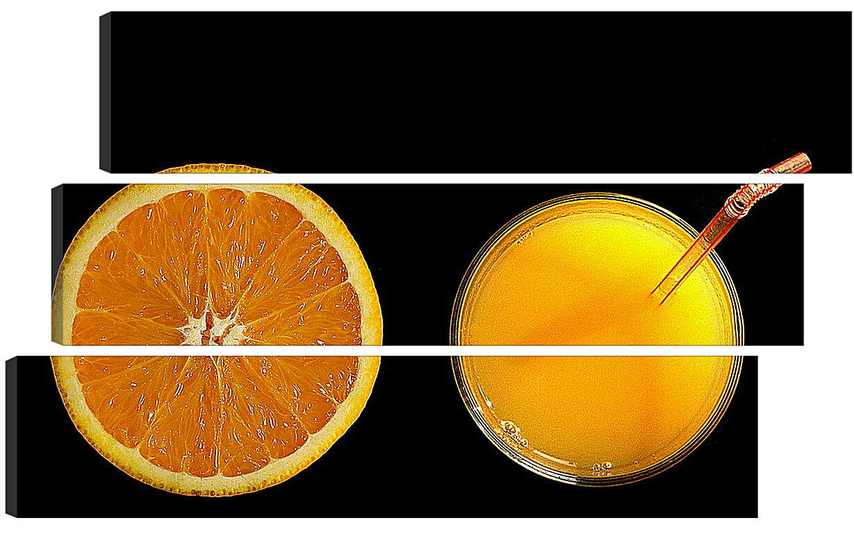 Модульная картина - Апельсин, апельсиновый сок