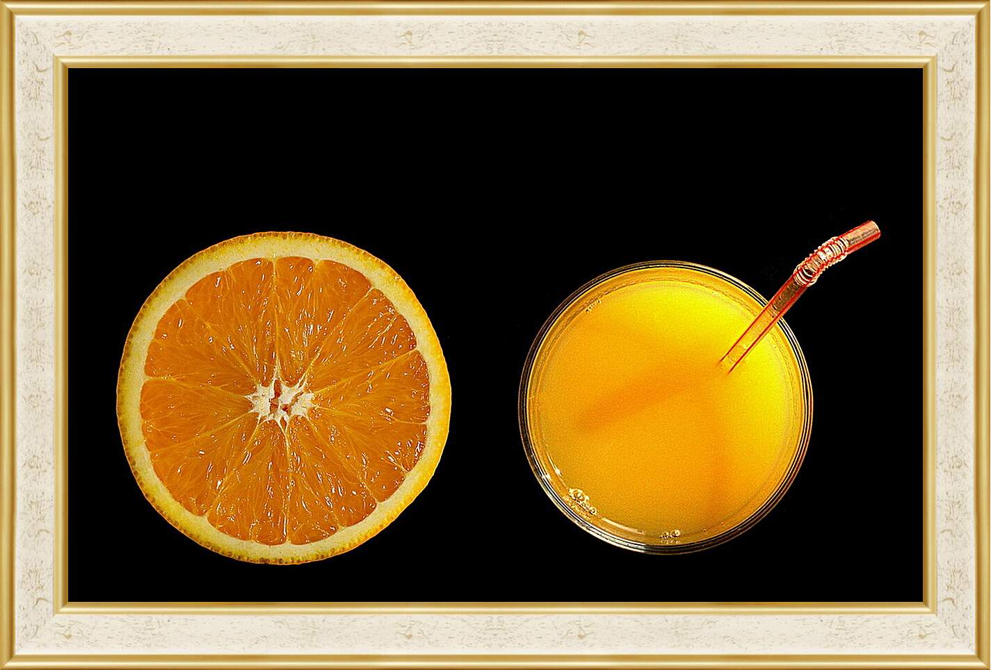 Картина в раме - Апельсин, апельсиновый сок
