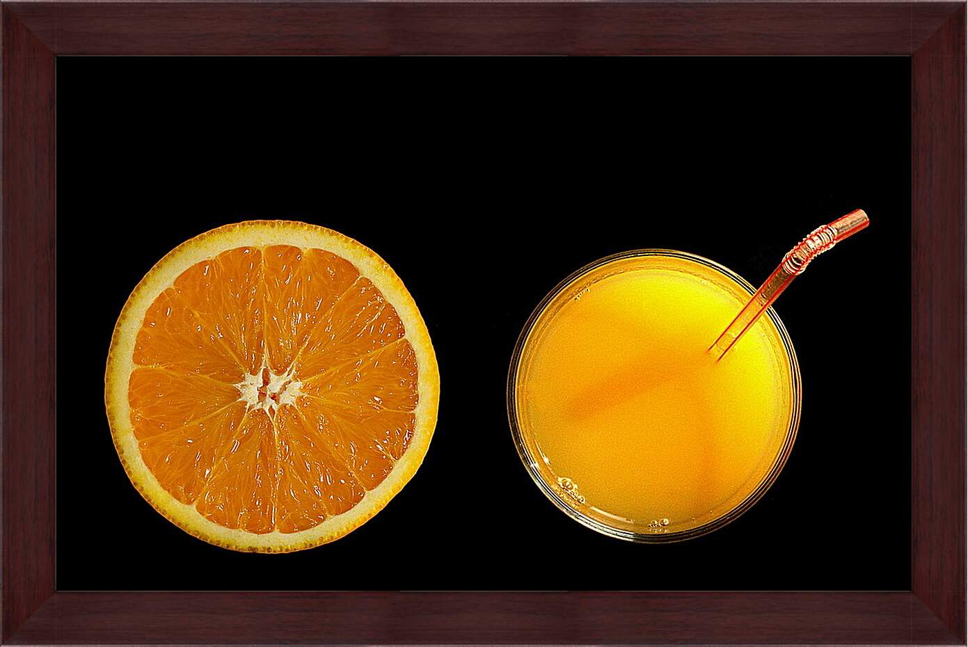 Картина в раме - Апельсин, апельсиновый сок