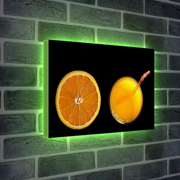 Лайтбокс световая панель - Апельсин, апельсиновый сок