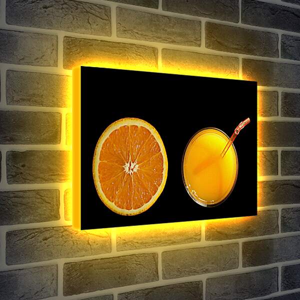 Лайтбокс световая панель - Апельсин, апельсиновый сок