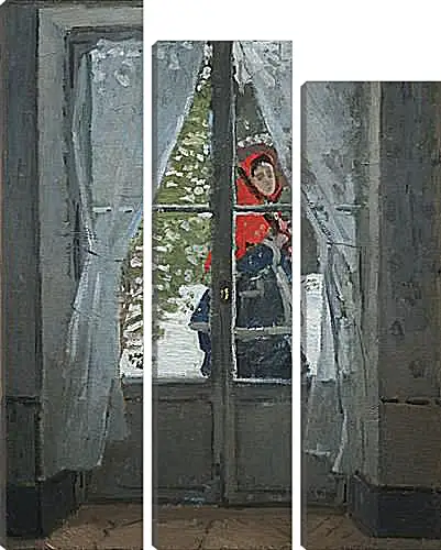 Модульная картина - Красный платок. Портрет госпожи Моне. Клод Моне