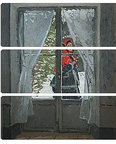 Модульная картина - Красный платок. Портрет госпожи Моне. Клод Моне