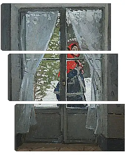 Модульная картина - Красный платок. Портрет госпожи Моне. Клод Моне