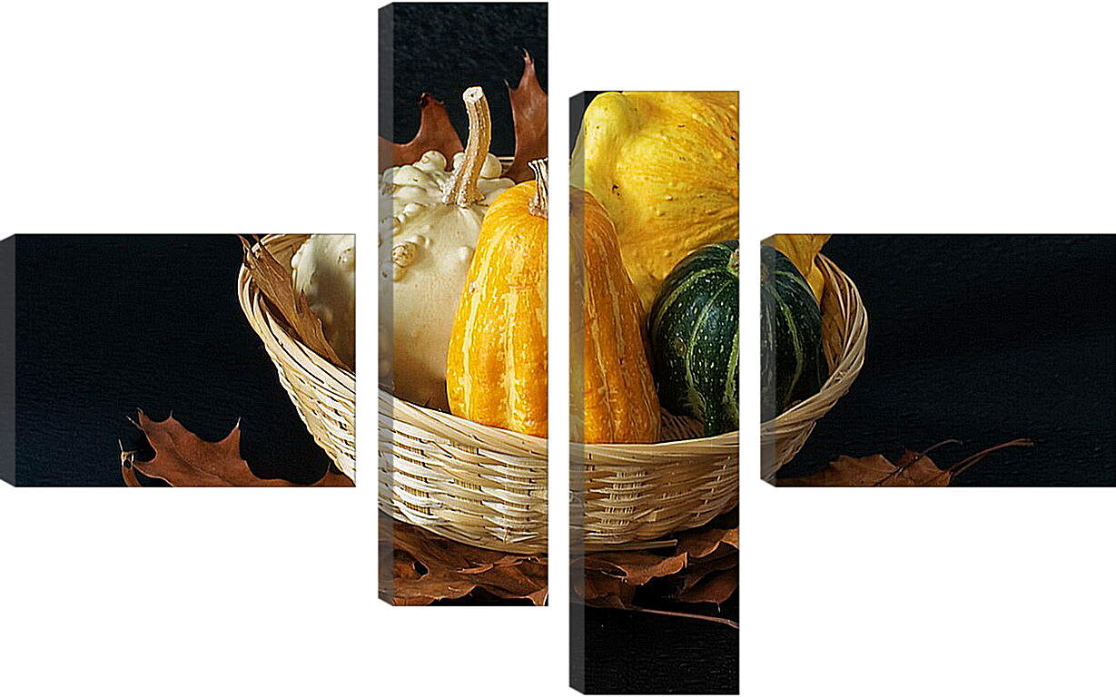 Модульная картина - Овощи в плетёные корзинки