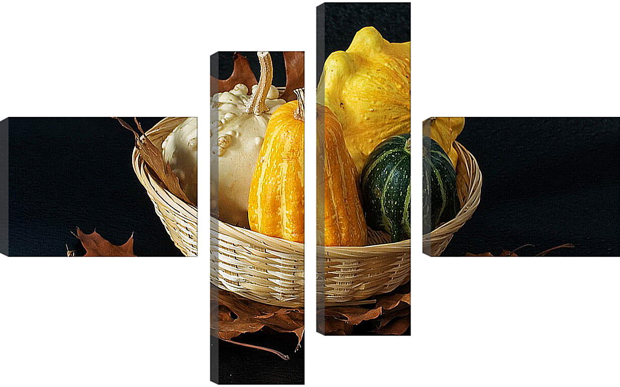 Модульная картина - Овощи в плетёные корзинки