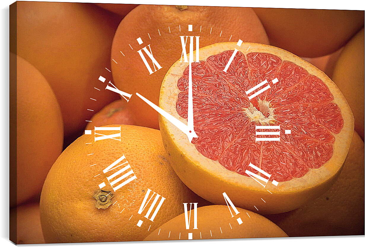 Часы картина - Грейпфрут
