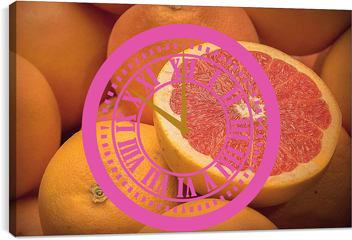 Часы картина - Грейпфрут