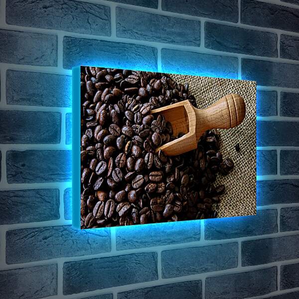 Лайтбокс световая панель - Кофейные зёрна рассыпанные