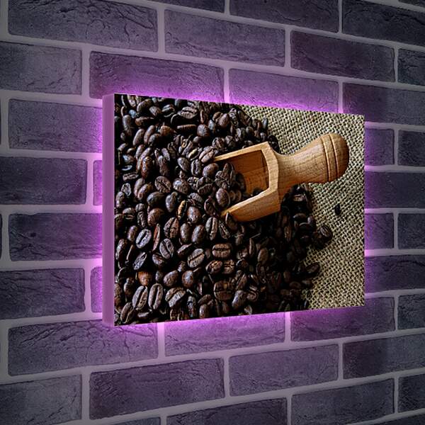 Лайтбокс световая панель - Кофейные зёрна рассыпанные