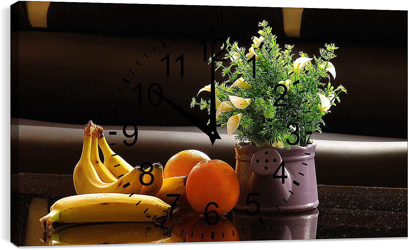Часы картина - Цветы и фрукты