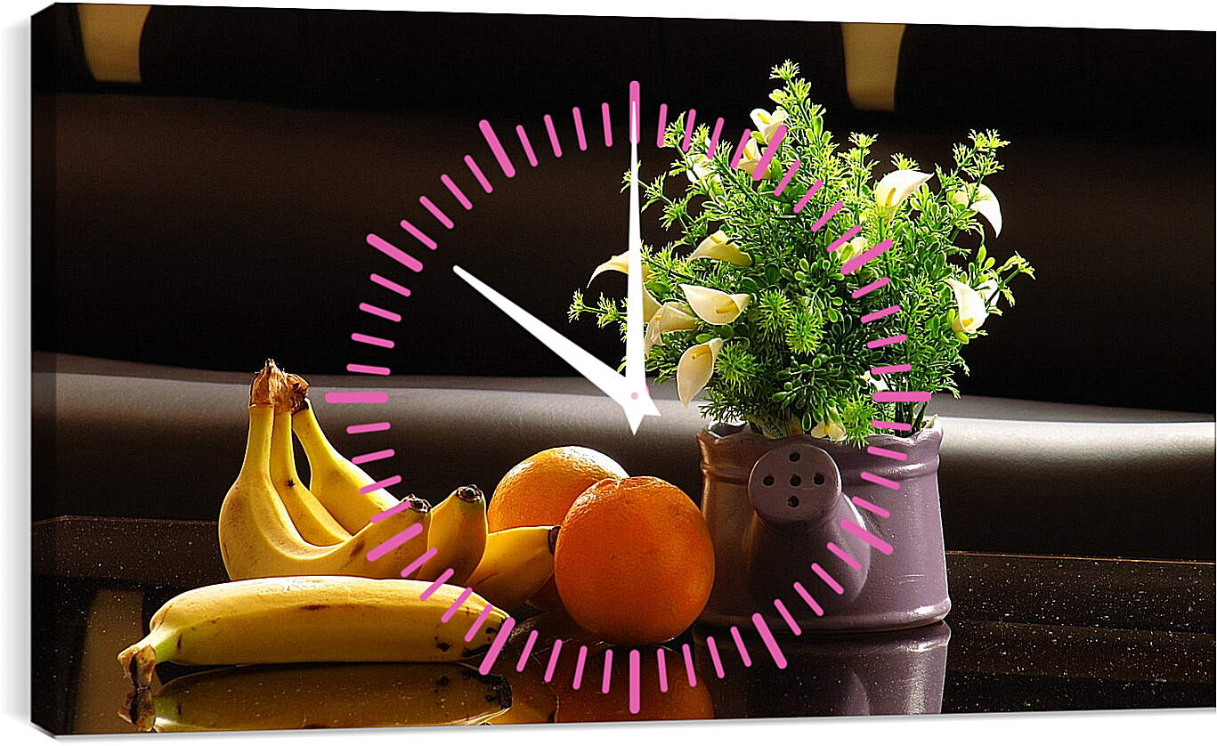 Часы картина - Цветы и фрукты