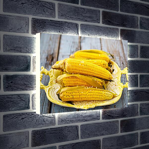 Лайтбокс световая панель - Кукуруза на подносе