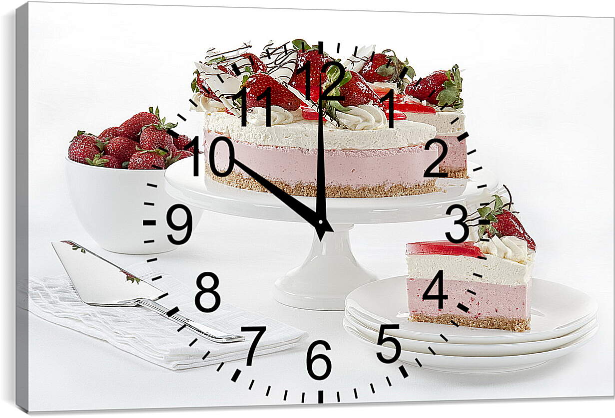Часы картина - Торт и тарелка клубная