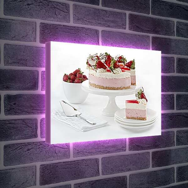 Лайтбокс световая панель - Торт и тарелка клубная