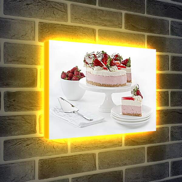 Лайтбокс световая панель - Торт и тарелка клубная