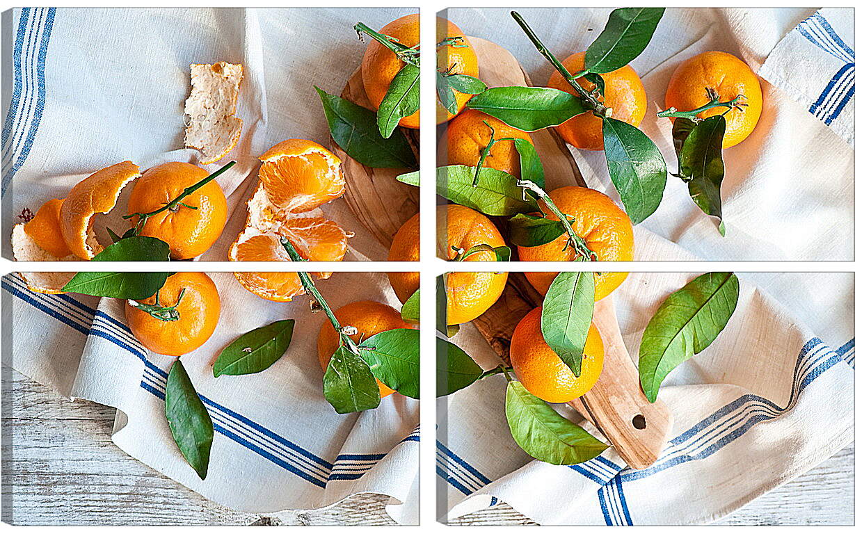 Модульная картина - Апельсины с листочками