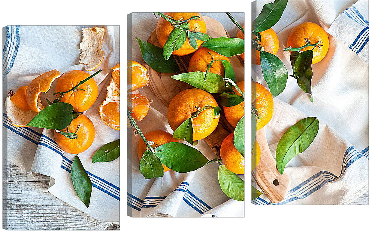 Модульная картина - Апельсины с листочками
