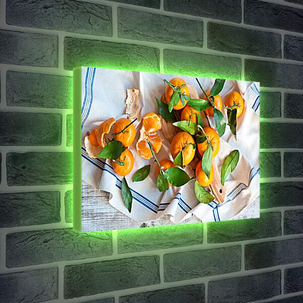 Лайтбокс световая панель - Апельсины с листочками