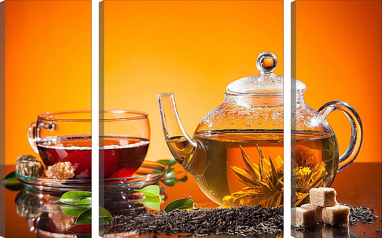 Модульная картина - Чай, чайник, сахар
