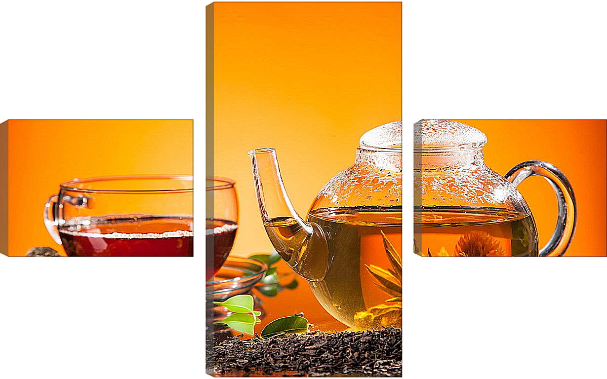 Модульная картина - Чай, чайник, сахар