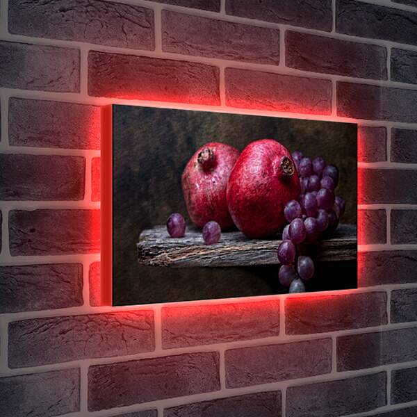 Лайтбокс световая панель - Гранат и гроздь винограда