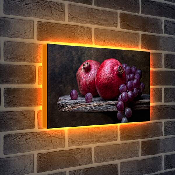 Лайтбокс световая панель - Гранат и гроздь винограда